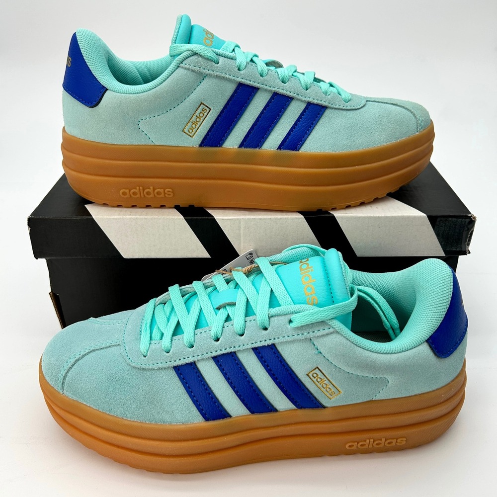 adidas Women's Light Teal and Royal Blue Platform Sneakers